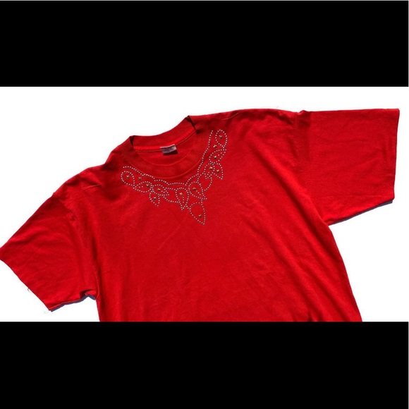 Vintage Red Nashville Dazzled Cowgirl Tee - Picture 3 of 6